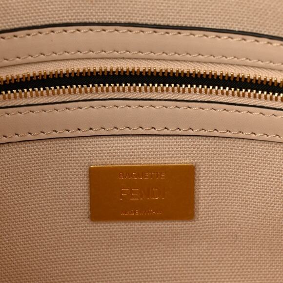 FENDI Logo FF Baguette Canvas Embroidered Strap Shoulder Bag Purse Crossbody - Picture 6 of 10